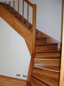 Treppenrenovierung - Treppengeländer Holz-Edelstahl